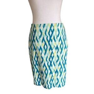 Ann Taylor Geometric Print Pencil Skirt Size 2